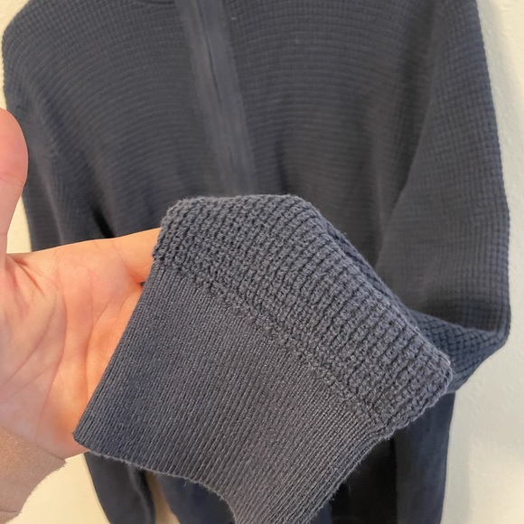 Banana Republic Mens Blue Textured Pocket Front Full Zip Basic Sweater Sz Large - Picture 3 of 8